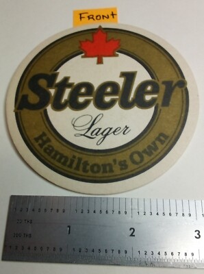 AMSTEL BREWING CO of HAMILTON, ONTARIO CANADA, ''STEELER LAGER'' BEER COASTER.