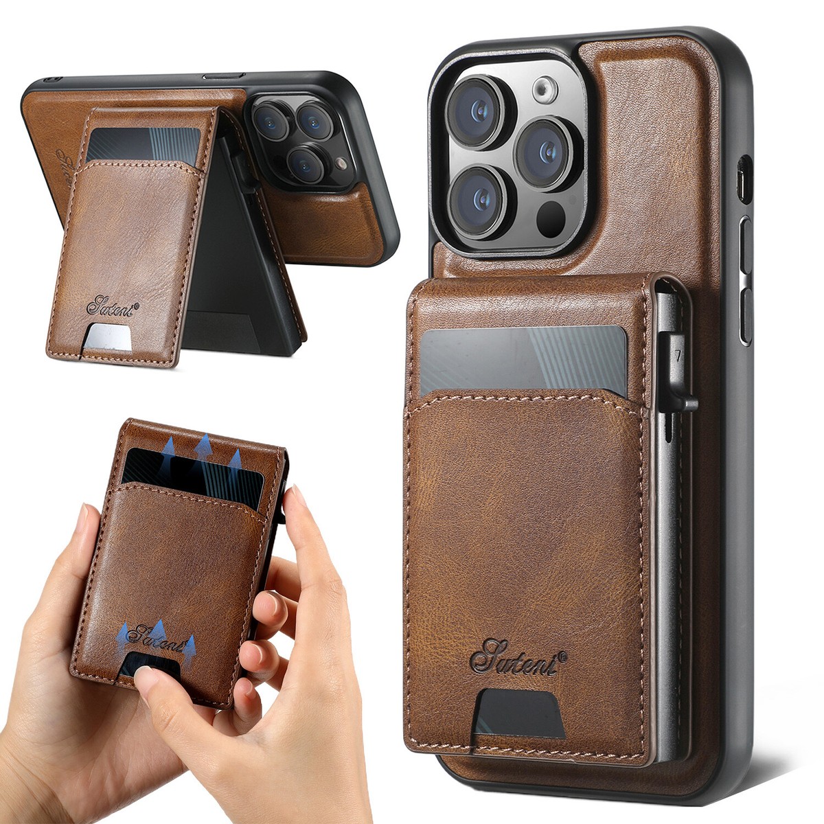 Iphone 13 Pro Max Case Built In Wallet Phone Case Burkley Leather