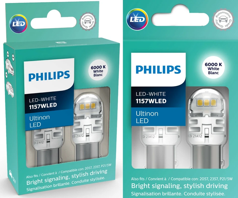 Philips Ultinon LED Light 1157 White 6000K Two Bulbs Back Up Reverse Replacement - Image 2 of 4