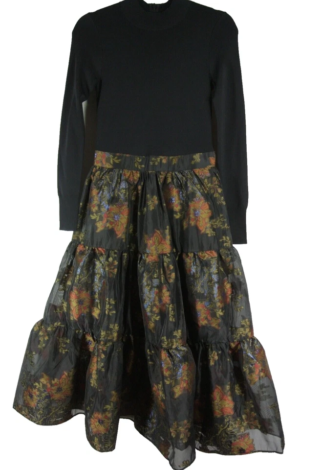 NEW, Ted Baker Audria floral-print knit midi dress in Black Size 4 US 10 #D7966 - Image 3 of 4