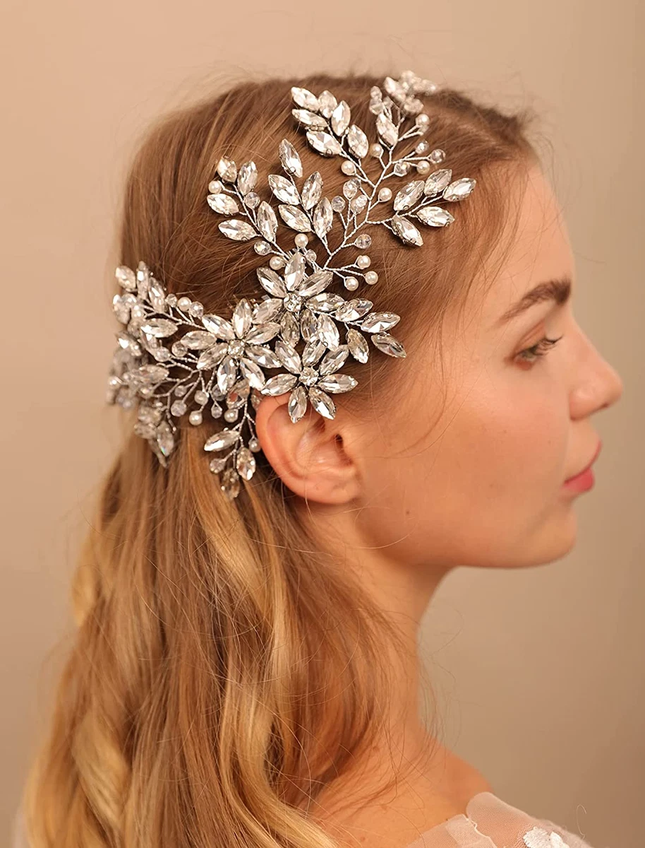 Rhinestone Crystal Flower Bridal Hair Comb Bridal Headpieces for