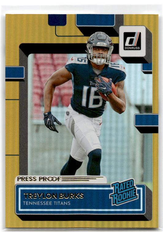 2022 Donruss #312 Treylon Burks Press Proof Premium Tennessee Titans