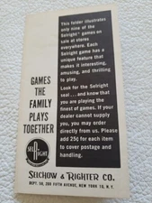 Vintage Selchow & Righter Co 1867 - 1954 Games the Family Plays Together 