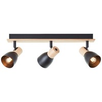 Brilliant Daintree Spotbalken 3-Flammig Holz/Schwarz Metall/Holz 3X D45, E14,