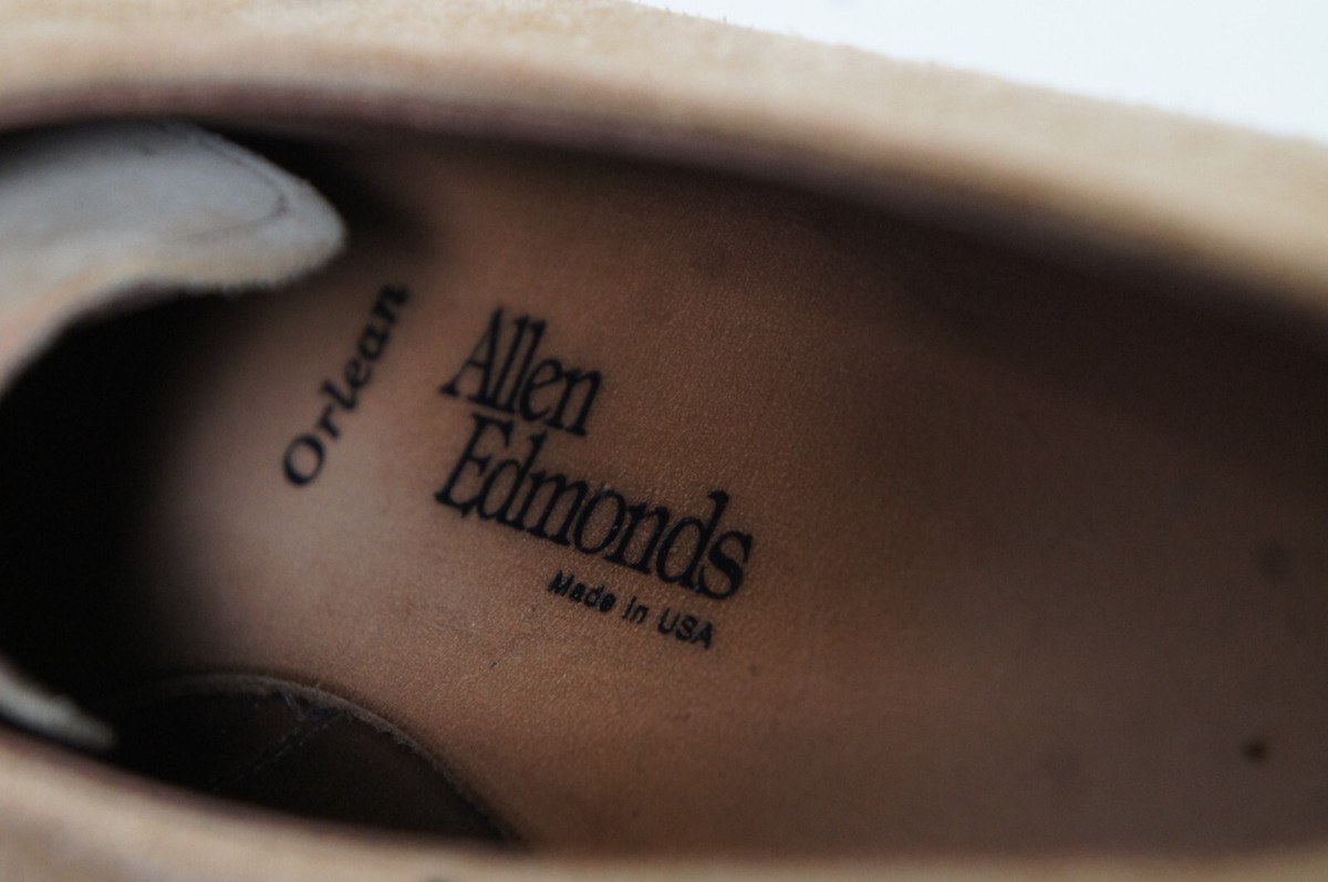 Vintage Allen Edmonds Orlean Tan Suede Leather Dress Shoes 
