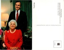 President George Bush and Barbara Bush Portrait Postcard
