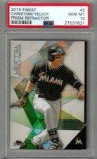 2015 Finest Christian Yelich Prism Refractor PSA 10