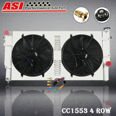 CU1553 4 Row Radiator+Shroud Kit For 1994-2002 Dodge Ram 2500 3500 5.9L Cummins