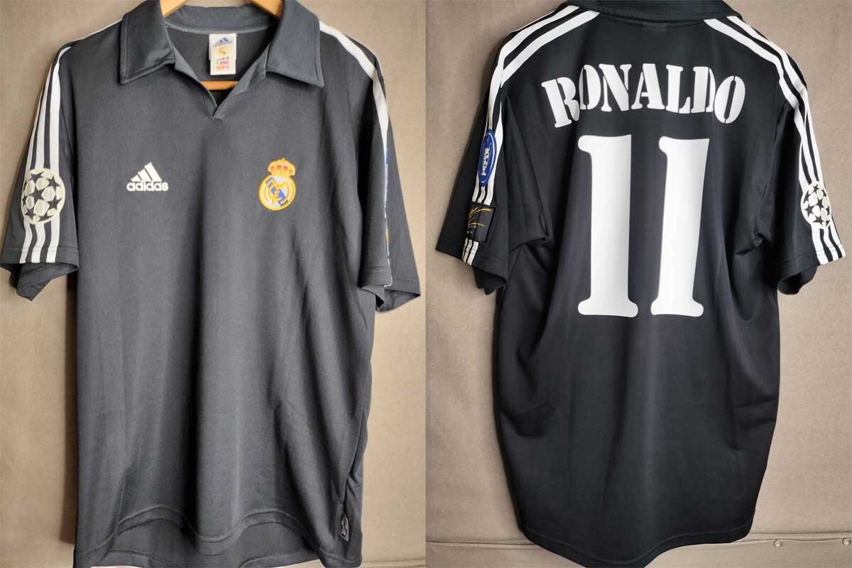 Mint Ronaldo 11 S REAL MADRID 2001 2002 Away UCL Jersey Camiseta