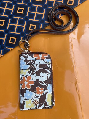 NWT Tory Burch Emerson Lanyard ID Credit Card Holder Reverie