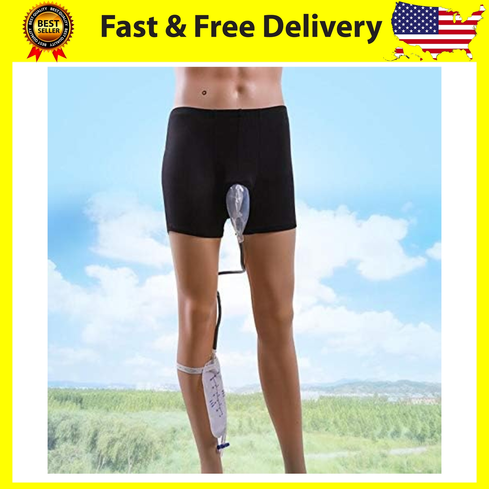 Male Urinal Bag Pee Bag Portable Wearable Men's Urinal Elastic