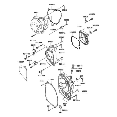 Kit vis Allen anti-rouille pour carter Kawasaki Z750 2004-2006 moteur n°1