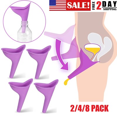 8× Portable Female Ladies Urinal Funnel Camping Travel Toilet