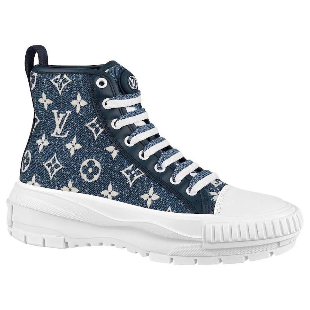 Louis Vuitton Squad Snickers Boot Monogram Denim NavyBlue Louis Vuitton Squad Snickers Boot Monogram Denim NavyBlue