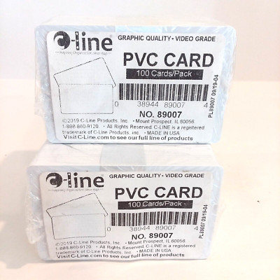 200 C-Line PVC ID Badge Cards White CR80 Graphics Quality Video Grade 89007
