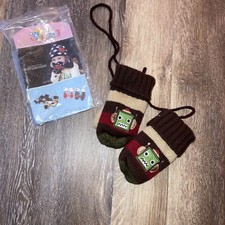 NEW Kid Girls / Boys Robots gloves winter warm fleece lined mittens gloves