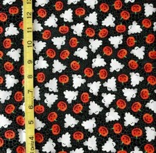 FABRIC - HOLIDAY INSPIRATIONS "PUMPKINS  GHOSTS" HALLOWEEN 100 COTTON 1.25 YDS