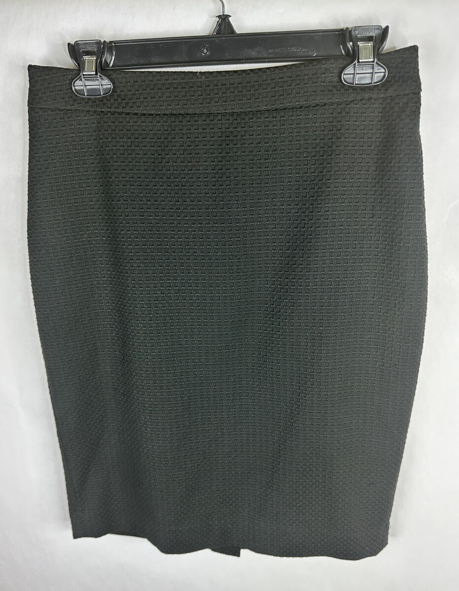 スカート EXPOSED LINING SKIRT Ann Taylor Skirt Womens 4 Black Pencil Lined Knit Stretch