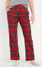 OLD NAVY Flannel Women's Pajama PJ Bottoms Lounge Pants Red Tartan Plaid Medium