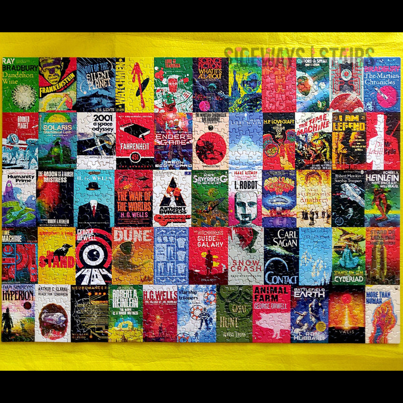 SCIENCE FICTION NOVEL PUZZLE book cover art Frankenstein Dune