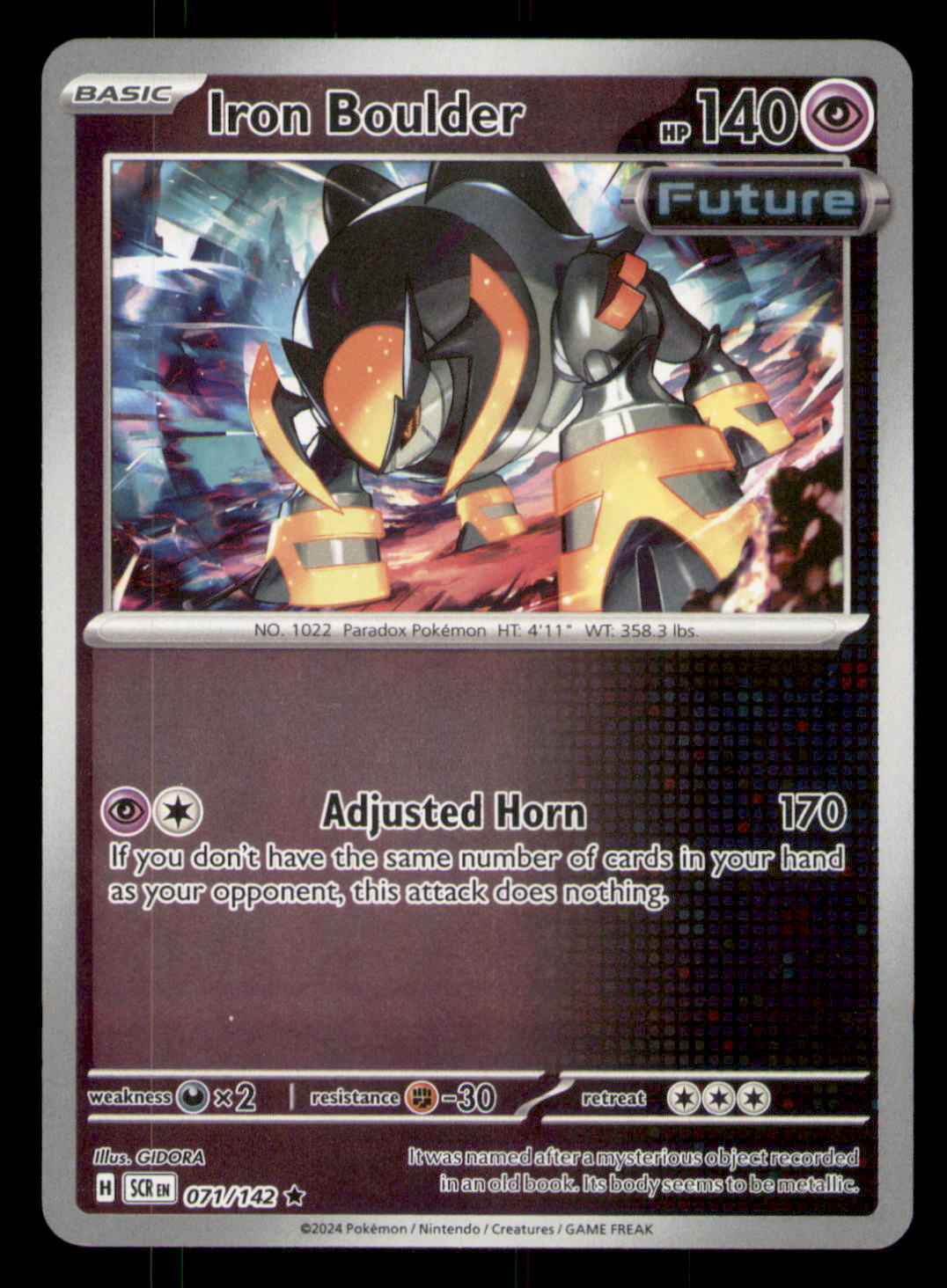 Iron Boulder SV07: Stellar Crown #071/142 Rare Reverse Holo Pokemon LP