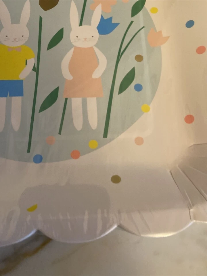 Meri Meri Rabbit Easter Bunny Paper Plates Tulips Pack of 8 - Image 3 of 4