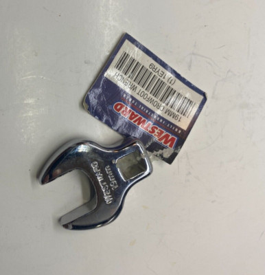WESTWARD 19mm Crowfoot Wrench - 3/8'' Drive - Open End - Chrome Finish