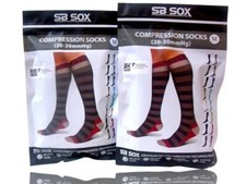 (2-Pair) SB SOX Compression Socks 20-30mmHg Size Medium Gray/Purple Men or Women