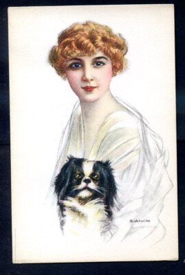 CPA Illustrée Bianchi – Fantaisie, Femme, Années 1900, Paris