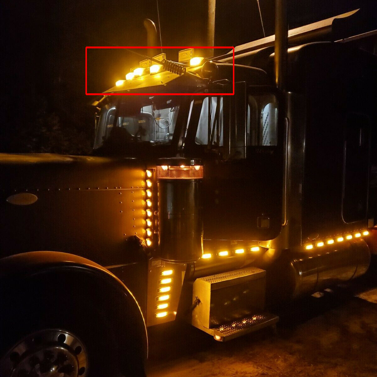 5pcs 31LED Amber Cab Marker Lights Top Roof Truck Running Lights For