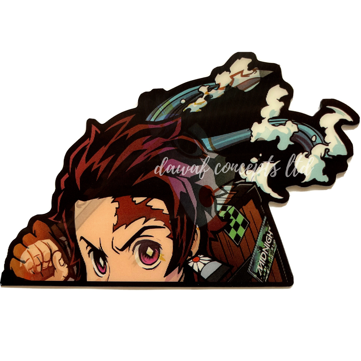 Demon Slayer Tanjiro Kamado Anime Sticker 3D Motion for car/laptop Cute  PEEKER