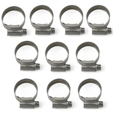  1" Heater Hose Clamp Worm Drive Swedish Style For Silicone Hose Pack of 10