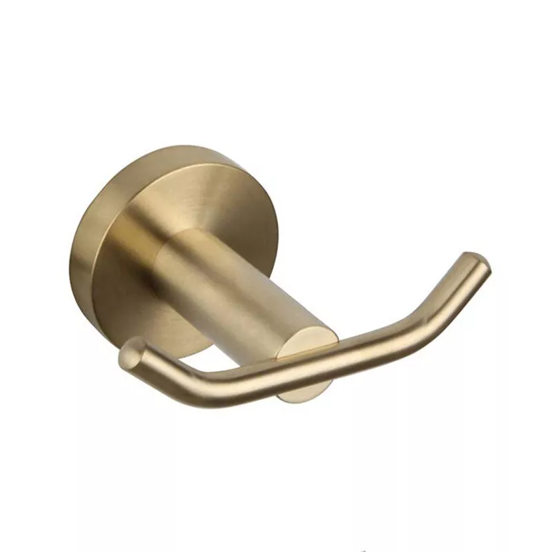 One PCS Brushed Gold Double Robe Hook Towel Clothes Coat Hooks