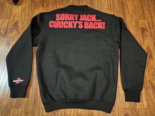 CHUCKY X SHOE PALACE CREWNECK Adult Large Black NWT “Child’s Play 2” Halloween - Picture 4 of 4