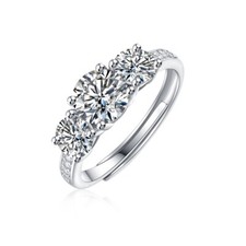 Classic 3 Stone Diamond Ring Adjustable 1 Carat by Cassandra Company