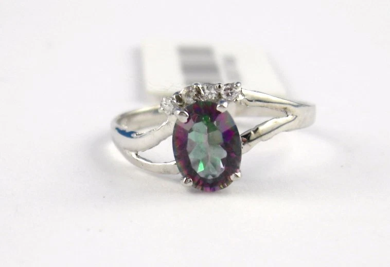 MISTICISMO TOPAZIO ANELLO OVALE LEVIGATA 1,25 -1, 89 CT ARGENTO 925 diverse - Immagine 3 di 3