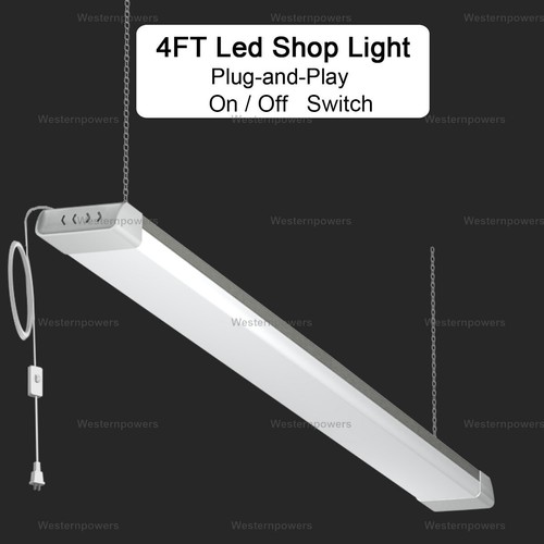 4 Pack 54W LED Shop Light Garage Workbench Ceiling Light Linear High Bay Lamp - Picture 4 of 6
