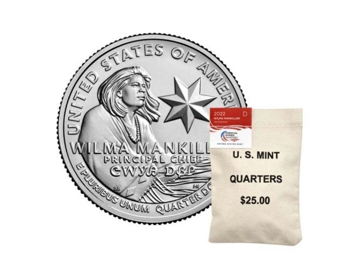 2022(D)AMERICAN WOMEN QUARTERS WILMA MANKILLER 100 Coin Bag  sealed box