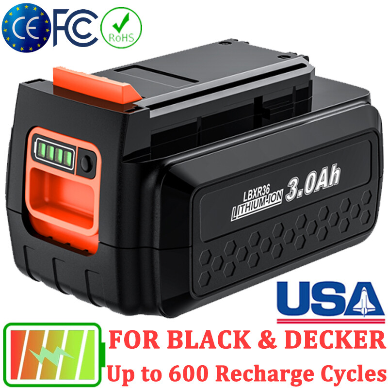 3.0Ah Battery For Black and Decker 40 Volt Max Lithium Ion LBXR36 LBX2040 LSW36