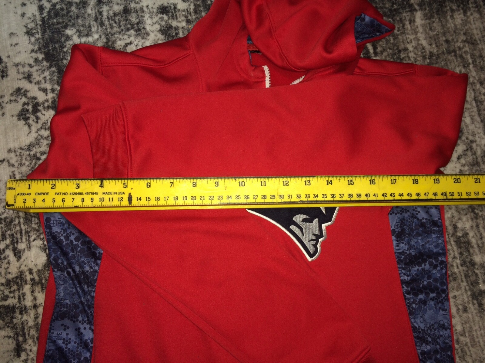 NFL New England Patriots Men Red Quarter Zip Hoodies sz S image 9