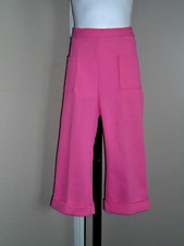 Girl's VTG 1970s Pink Textured Polyester Pants Patch Pockets Cuffs Sz 6 NOS