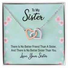 To My Sister Necklace, Brother to Sister, Birthday gift For Sister