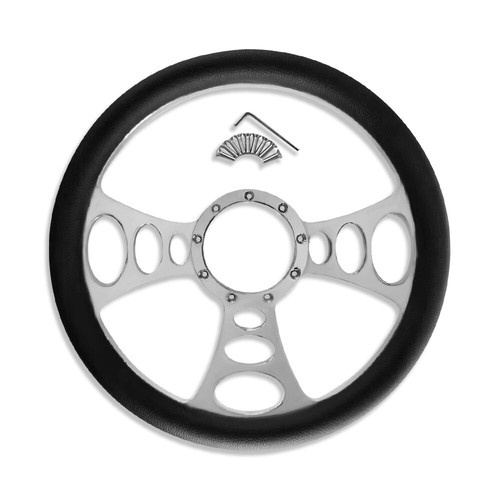 14" Billet Cruisin Steering Wheel Half Wrap with 9 Holes Adapter & Horn Button - Picture 4 of 12