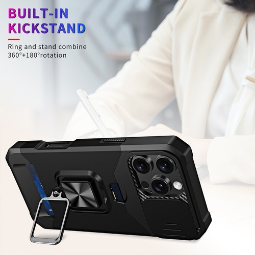 Hülle Für iPhone 16 15 14 Plus 13 12 11 Pro Max Kartenhalter Stoßfest Ring Case - Bild 31 von 34