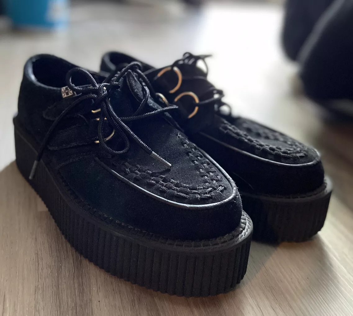 T.U.K. Creepers Platform Shoes Black — Women's 6 Men's 4 Used