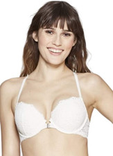 Racerback Plunge Coverage Push Up Bra - Auden Radiant Gesso White 32AA