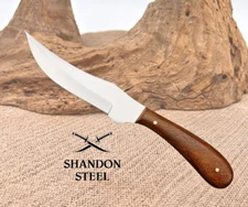 SLIM SKINNER DH7992 Brown wood full tang blade patch knife 7" overall PA7992 NEW