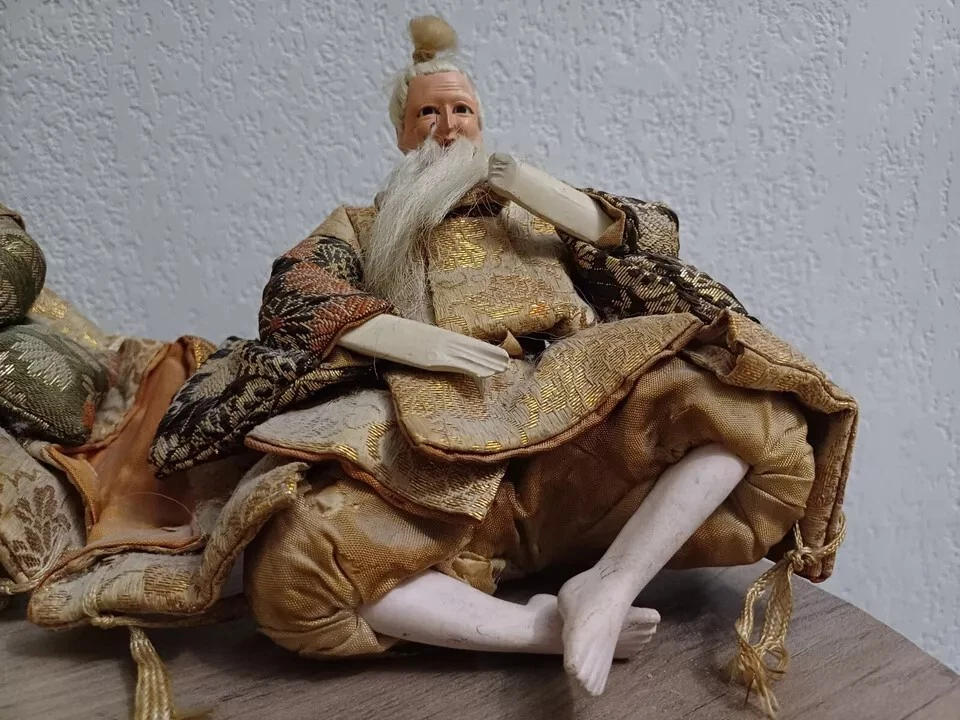 Rare deux anciennes poupées japonaises Ningyo Japon Asie Asiatique - Photo 3/4