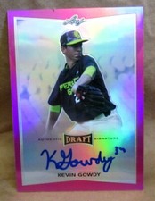 Kevin Gowdy 2016 Leaf Draft Pink Prismatic REF Rookie Auto#15/15-Phillies P RC