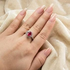 Vibrant Red Rubellite Tourmaline Oval 2.10Ct 925 Sterling Silver Handmade Rings